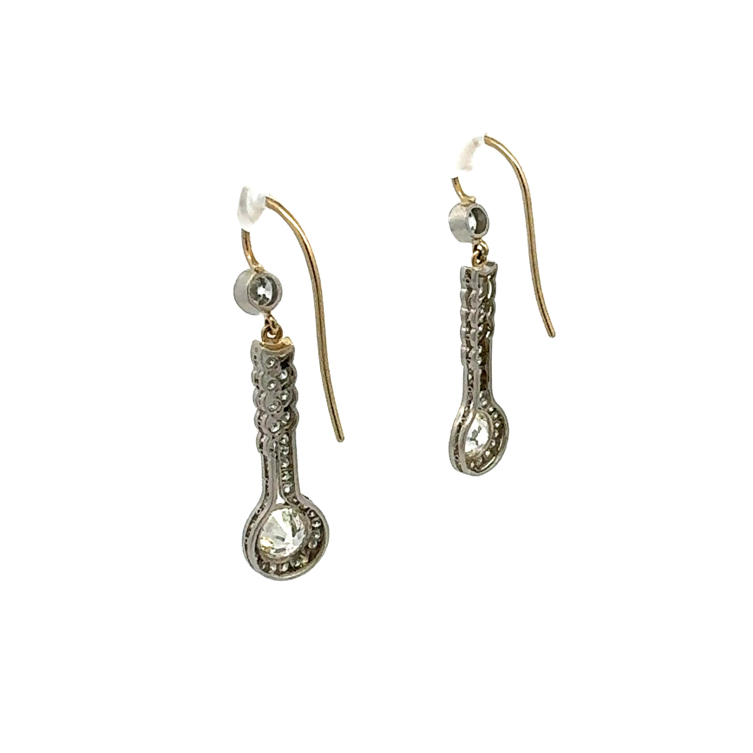 3,22 Karat GIA-Diamant mit altem europäischen Schliff Platin-Ohrring im Angebot 3
