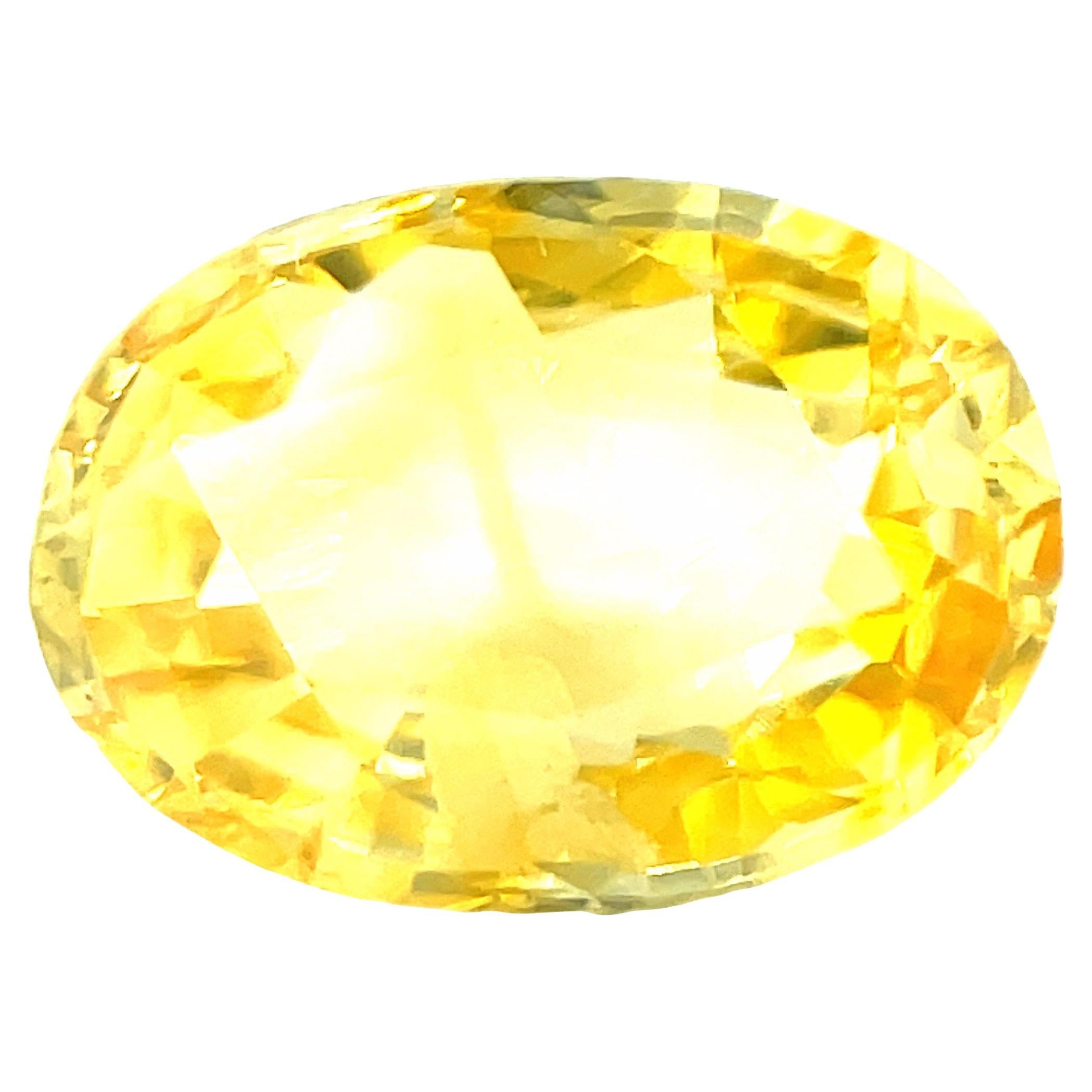 3.22 Carat Oval Yellow Sapphire Loose Unset 3-Stone Ring or Pendant Gemstone For Sale