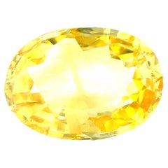 3.22 Carat Oval Yellow Sapphire Loose Unset 3-Stone Ring or Pendant Gemstone