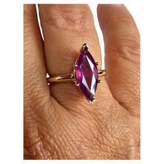 3.22 Carat Spinel No Heat Marquise Solitaire Ring Yellow Gold 14K