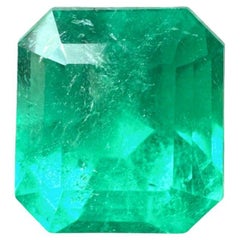3,22 Karat Moody Bluish Green Kolumbianischer Smaragd Smaragdschliff Echter Mai Geburtsstein