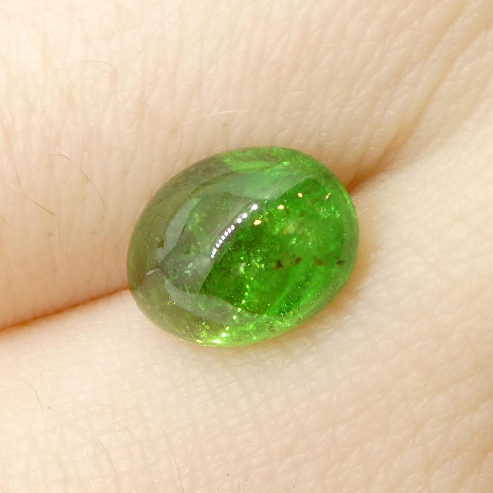 Granato ovale cabochon di tsavorite verde del Kenya, 3.22ct, non riscaldato in vendita 8