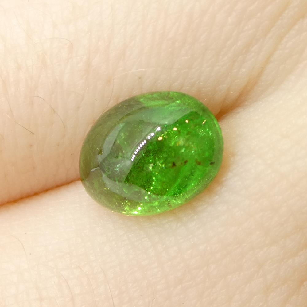 3.22ct Oval Cabochon Green Tsavorite Garnet from Kenya, Unheated For Sale 7