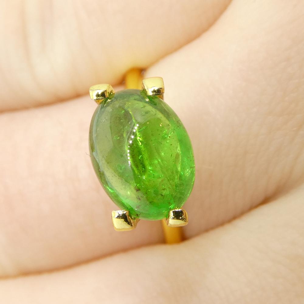 Granato ovale cabochon di tsavorite verde del Kenya, 3.22ct, non riscaldato in vendita 9