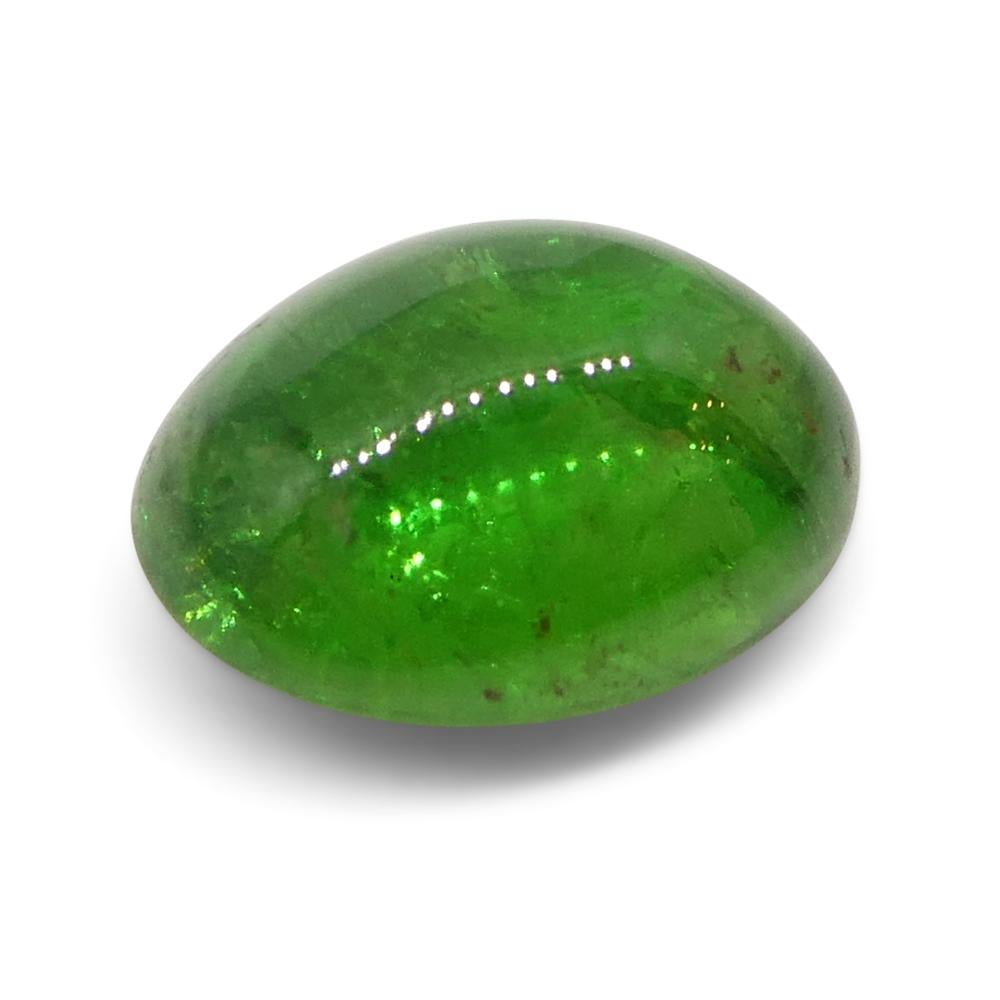 Granato ovale cabochon di tsavorite verde del Kenya, 3.22ct, non riscaldato in vendita 2