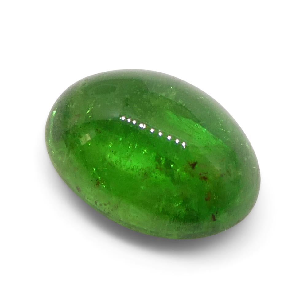 3.22ct Oval Cabochon Green Tsavorite Garnet from Kenya, Unheated For Sale 3