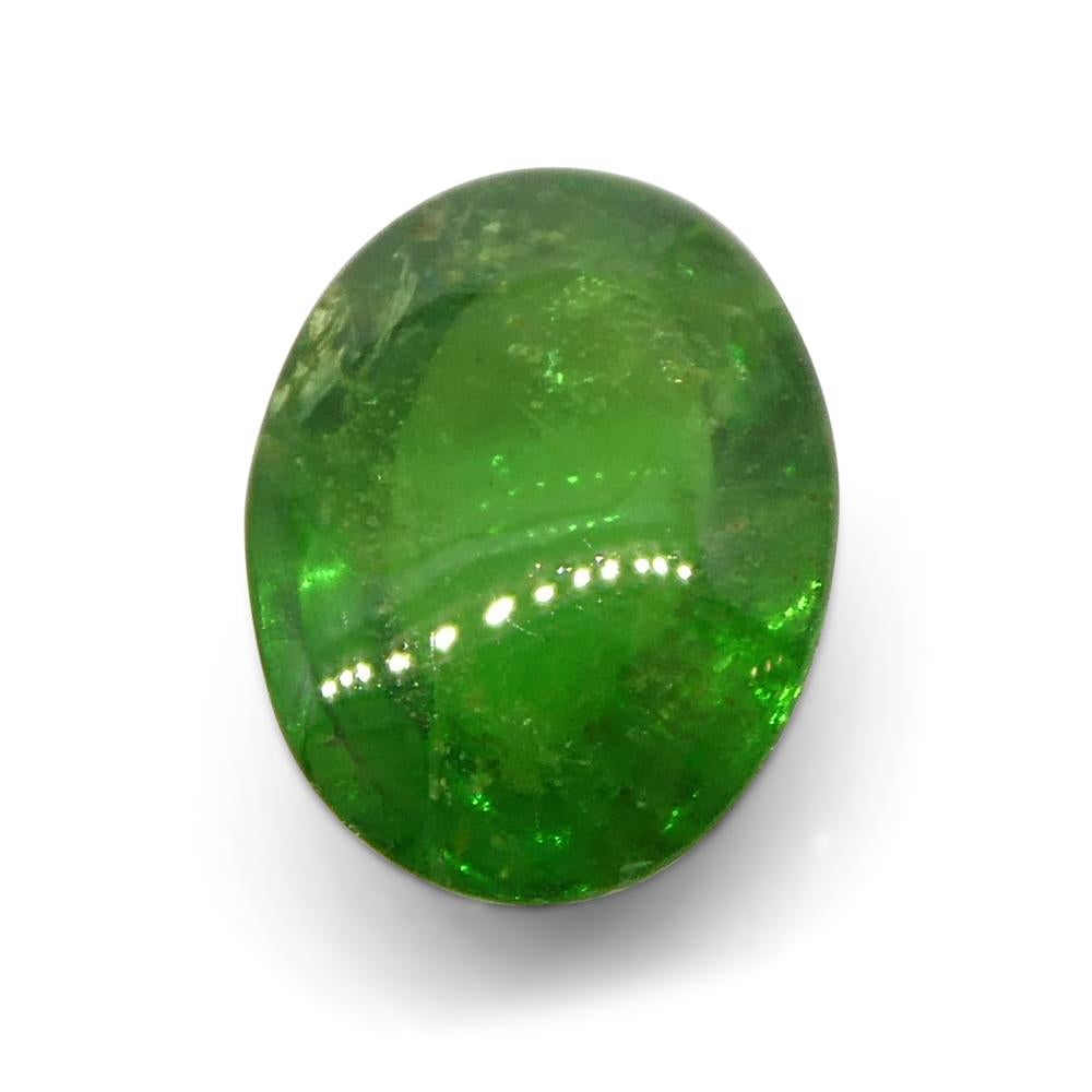 Granato ovale cabochon di tsavorite verde del Kenya, 3.22ct, non riscaldato in vendita 5
