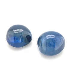 3.22ct Pair Heart Cabochon Blue Sapphire from Thailand Unheated