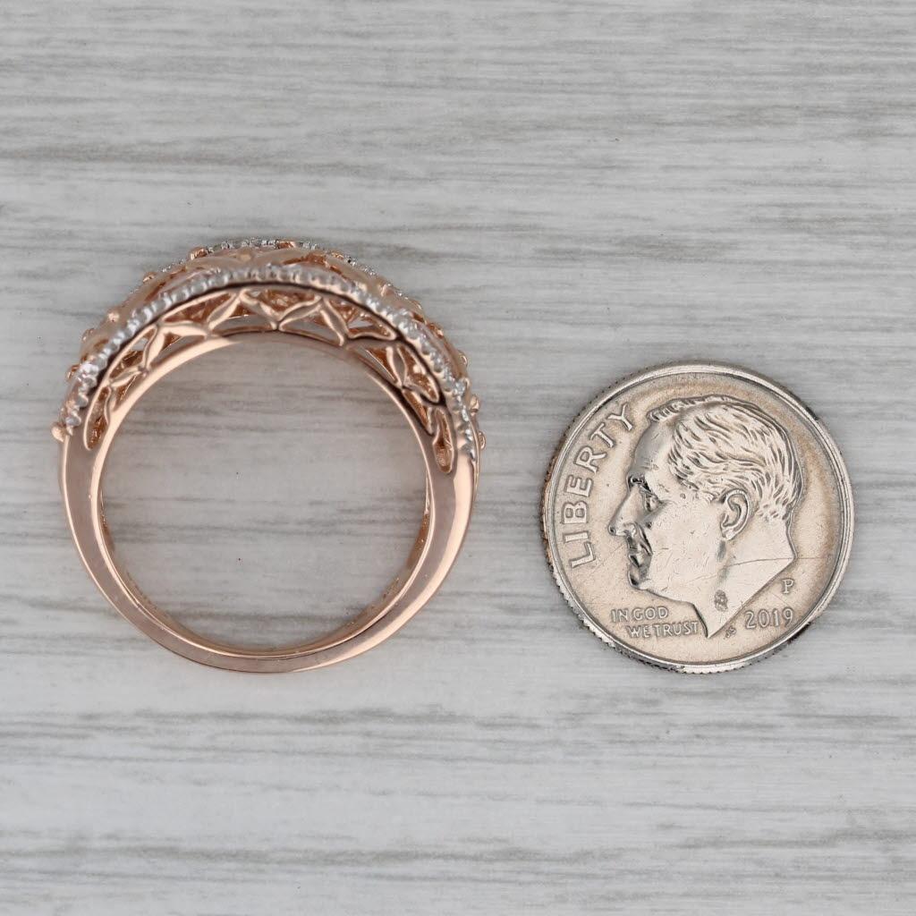 Anello con diamante Morganite 3,22ctw in oro rosa 14k misura 8 Cocktail in vendita 2