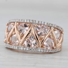 3.22ctw Morganite Diamond Ring 14k Rose Gold Size 8 Cocktail