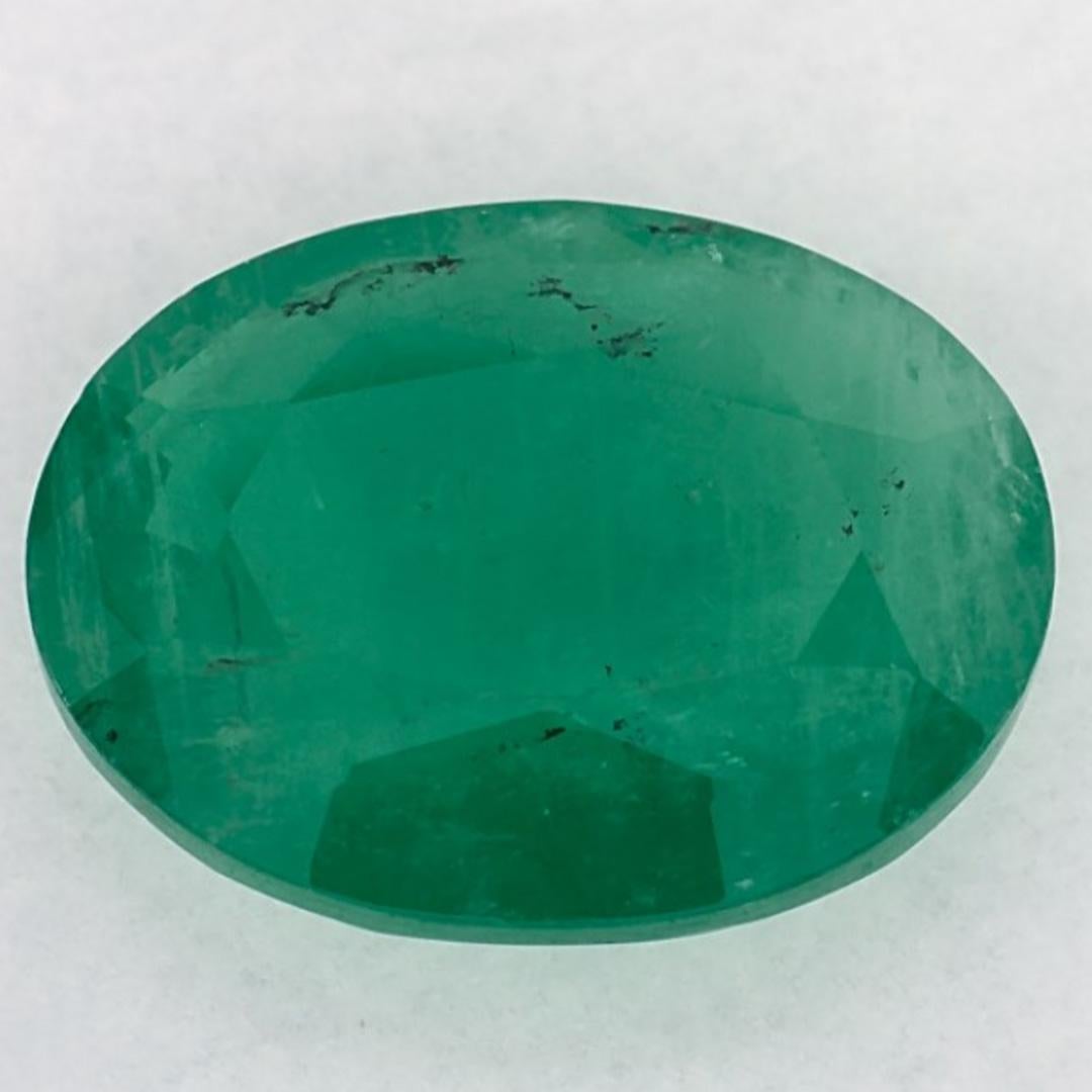 3.23 Ct Emerald Oval Loose Gemstone In New Condition For Sale In Fort Lee, NJ