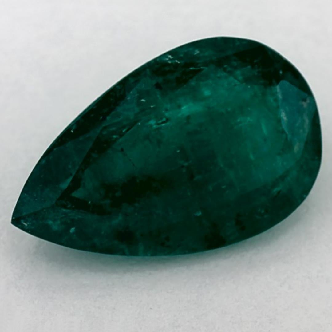 Taille poire 3.23 Ct Emerald Pear Loose Gemstone (pierre précieuse en vrac) en vente