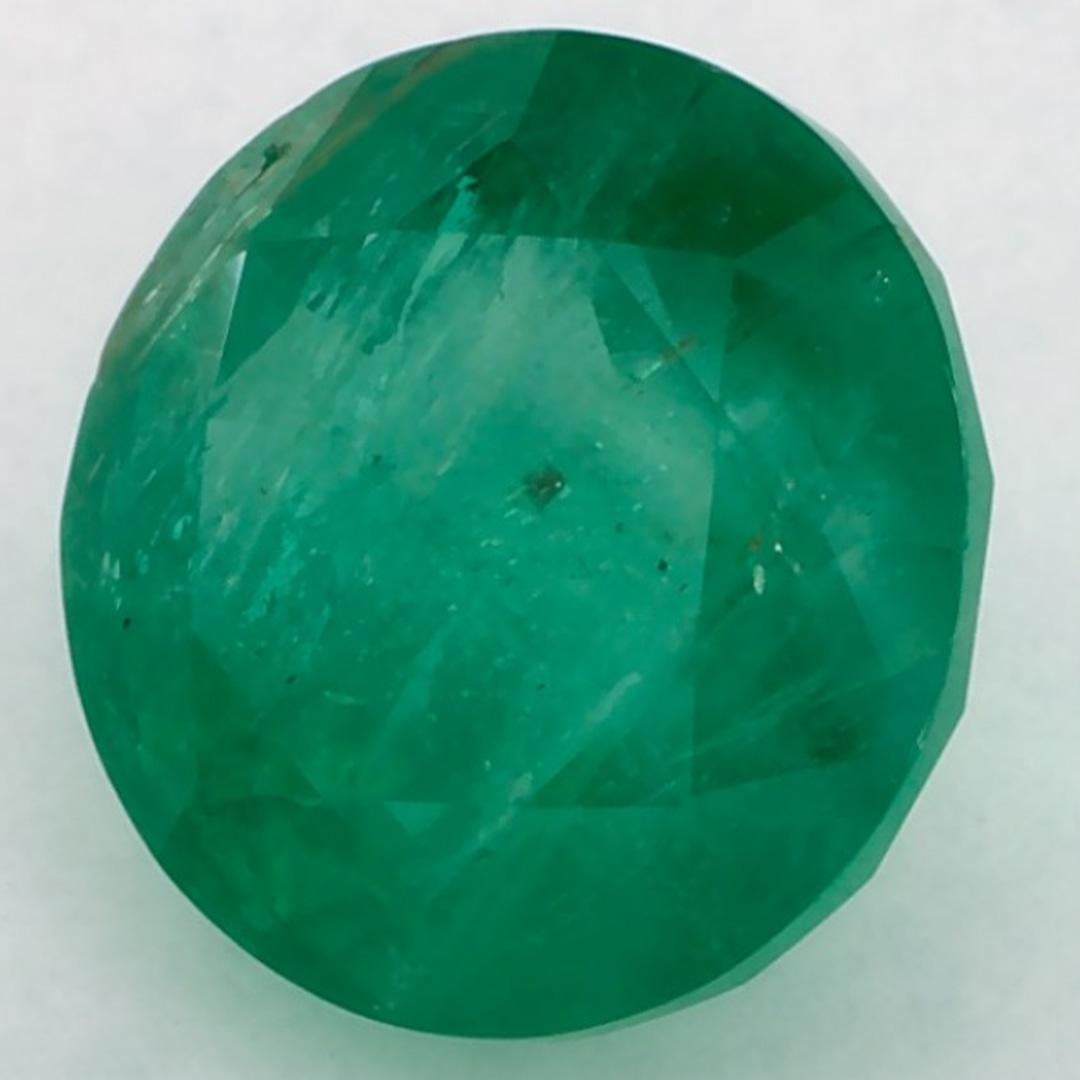 Gema suelta redonda esmeralda de 3.23 ct Corte redondo en venta