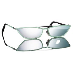 323 Emerald Sunglasses Artisan Made in 18 Karat White Gold