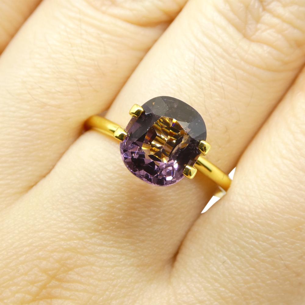 Taglio brillante Spinello rosa rettangolare a cuscino di 3.23ct dalla Birmania in vendita