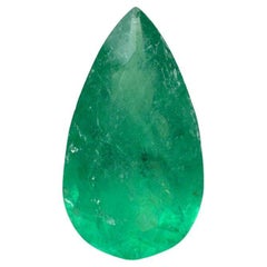 3.24 Carat 14x8 Green Natural Loose Colombian Emerald - Pear Cut Teardrop May