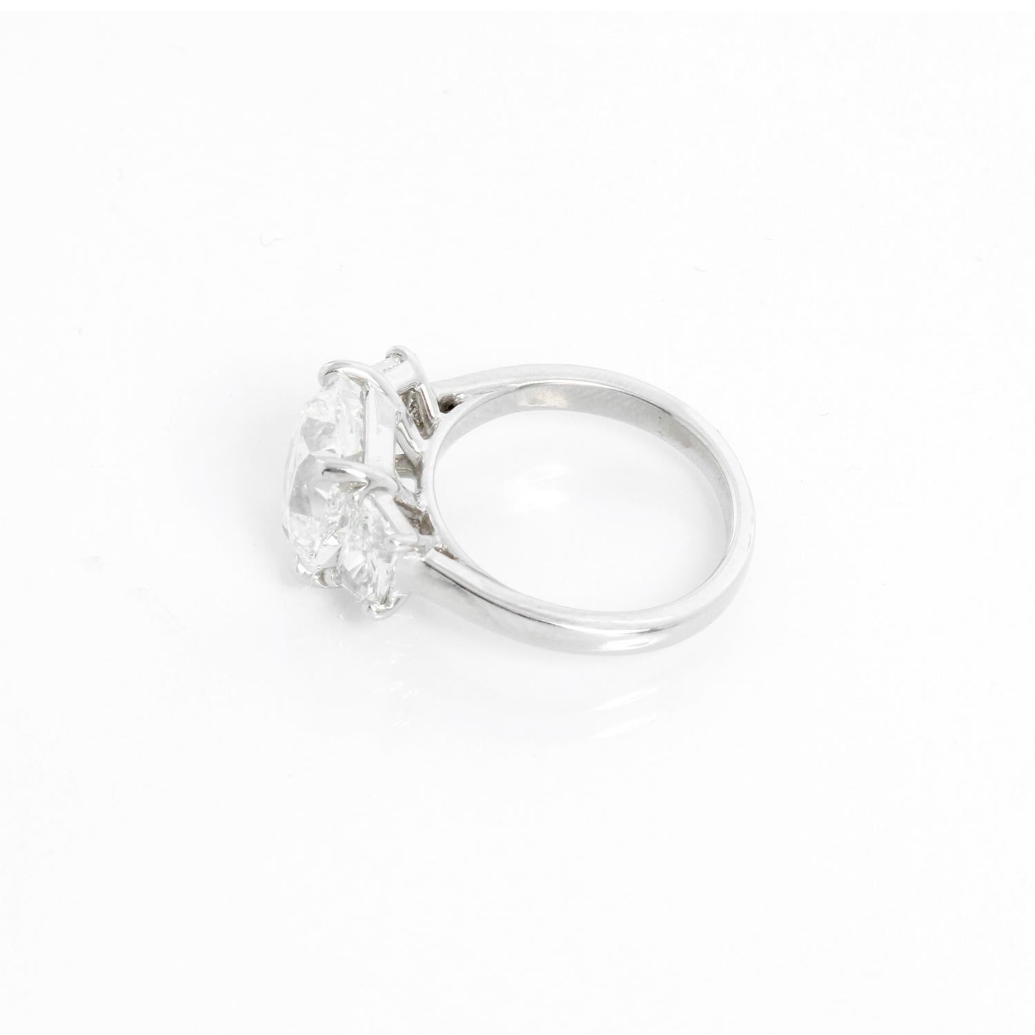 3.24 Carat Cushion Cut Diamond Engagement Ring Size 4.5 For Sale 2