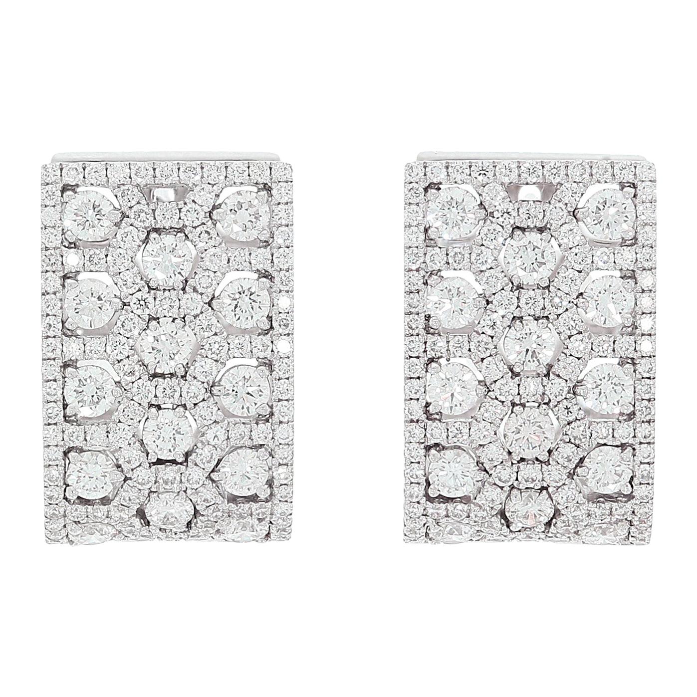 Chatila 3.24 Carat Diamond and White Gold Earrings For Sale