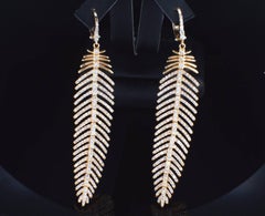 3,24 Karat Diamant Feder Ohrringe 14K Rose Gold