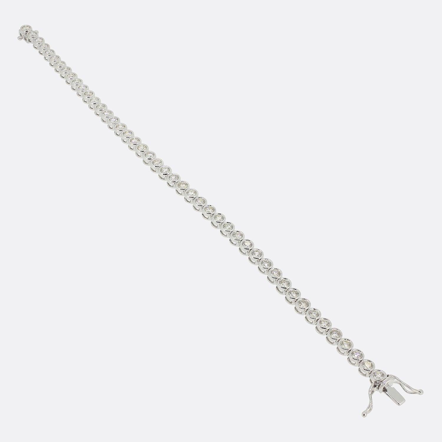 Brilliant Cut 3.24 Carat Diamond Line Bracelet