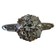 3.24 Carat Diamond Ring Certified by HRD Antwerp, circa 1920