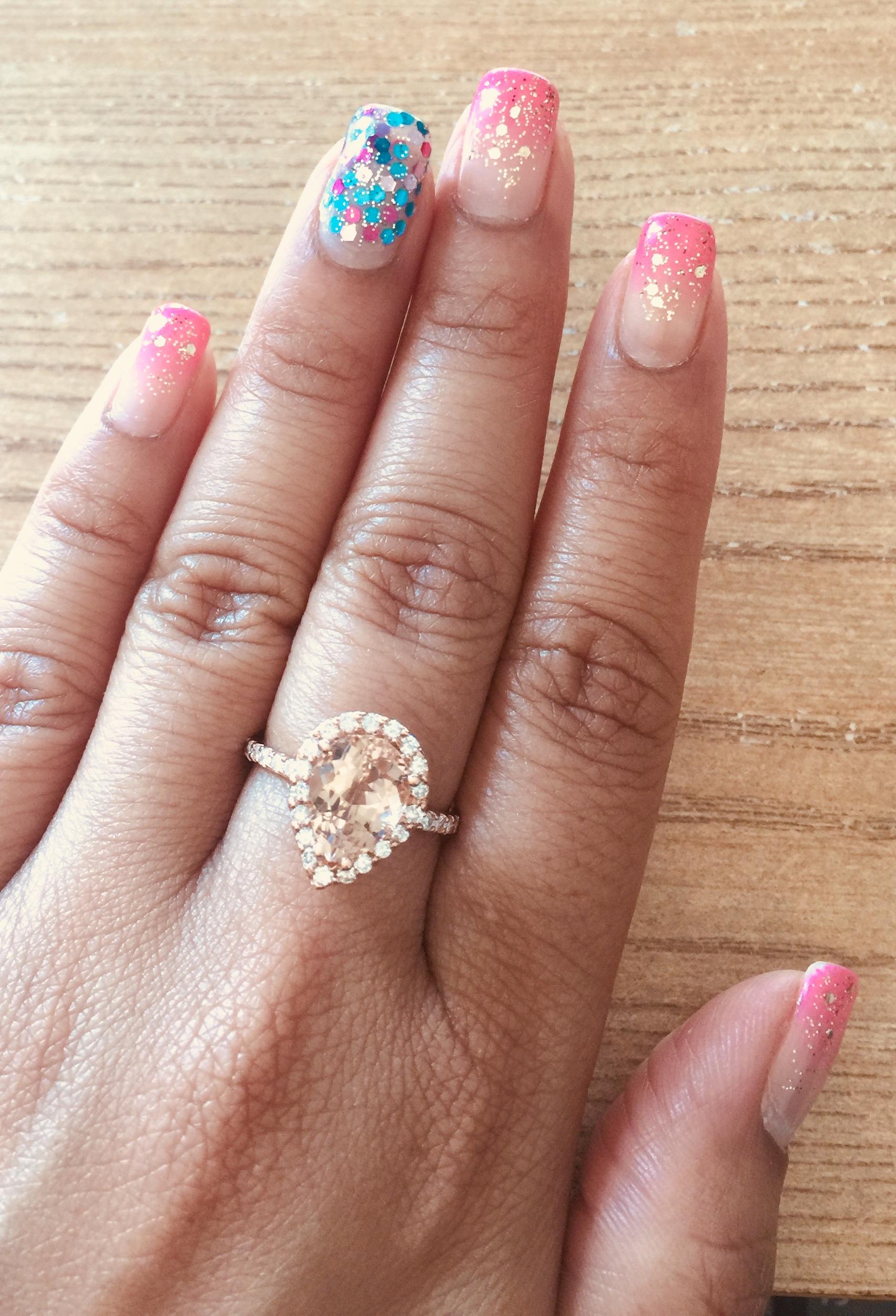 3.24 Carat Morganite Diamond Rose Gold Cocktail Ring In New Condition In Los Angeles, CA