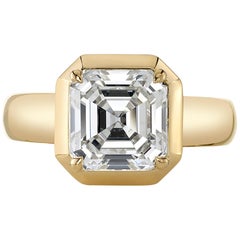 3.24 Carat Vintage GIA Certified Asscher Cut Diamond Set in an 18k Gold Ring
