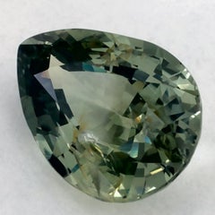 3.24 Ct Green Sapphire Pear Loose Gemstone