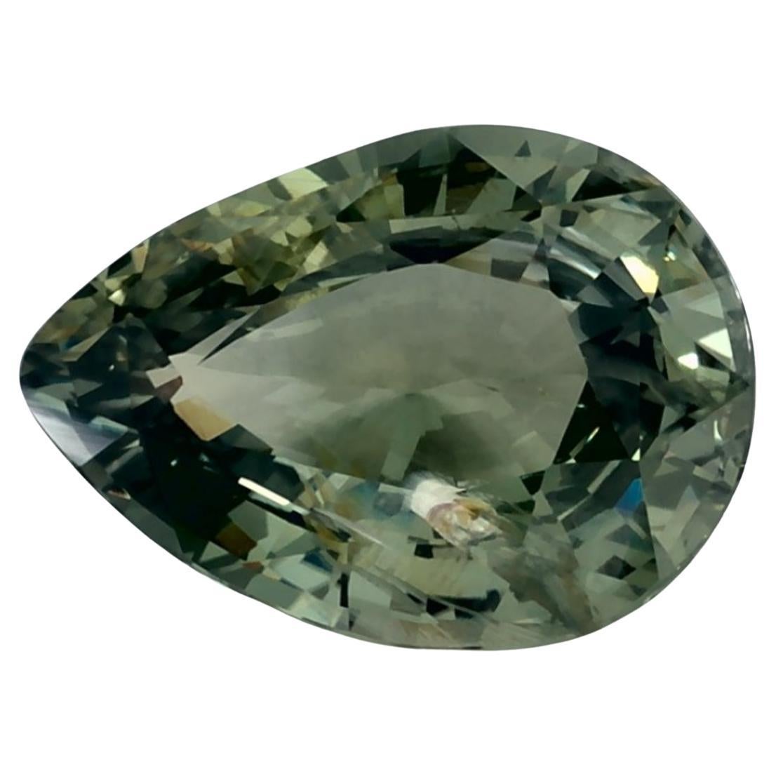 3.24 Karat Grüner Saphir Birne Loser Edelstein