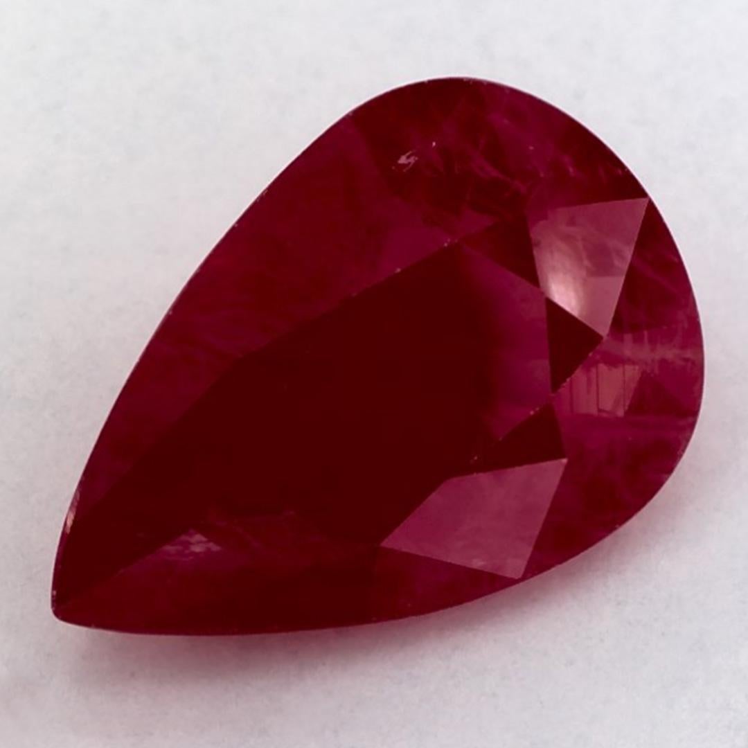 Taille poire 3.24 Ct Ruby Pear Loose Gemstone (pierre précieuse en vrac)