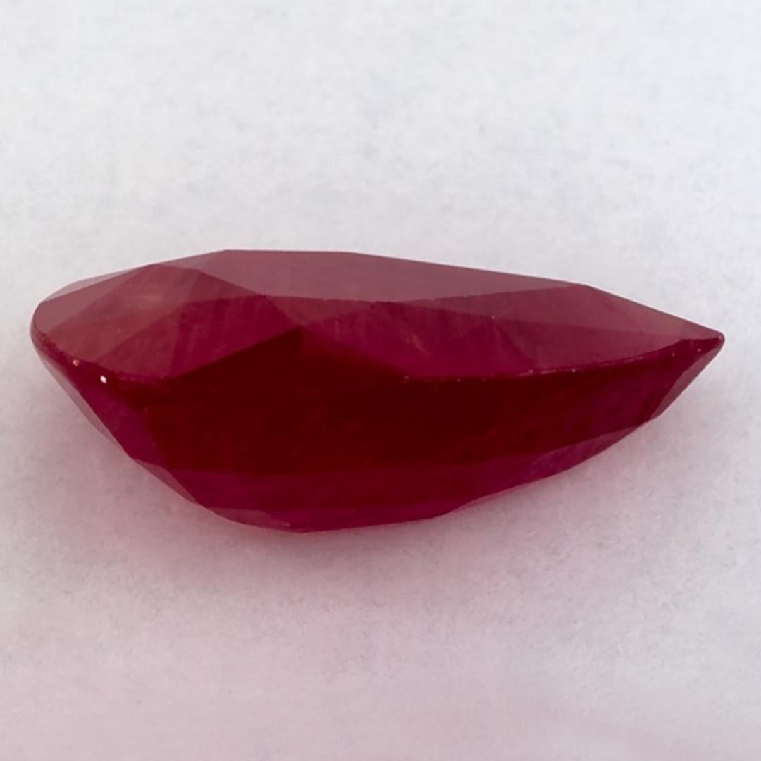 3.24 Ct Ruby Pear Loose Gemstone (pierre précieuse en vrac) Neuf à Fort Lee, NJ