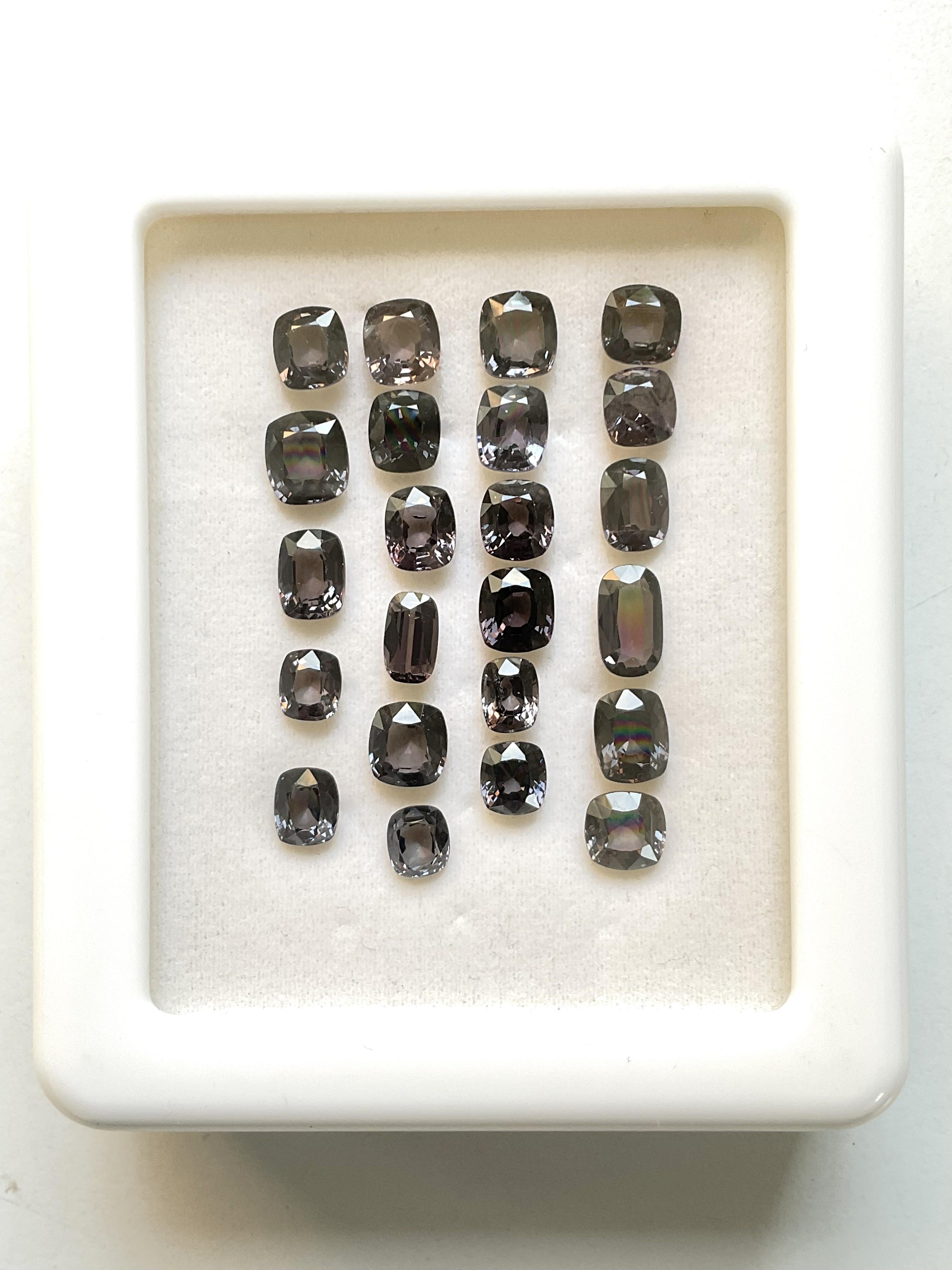 32,44 Quilates Espinela Gris de Birmania Piedra talla cojín Para Joyería Piedras Preciosas Naturales en venta 2