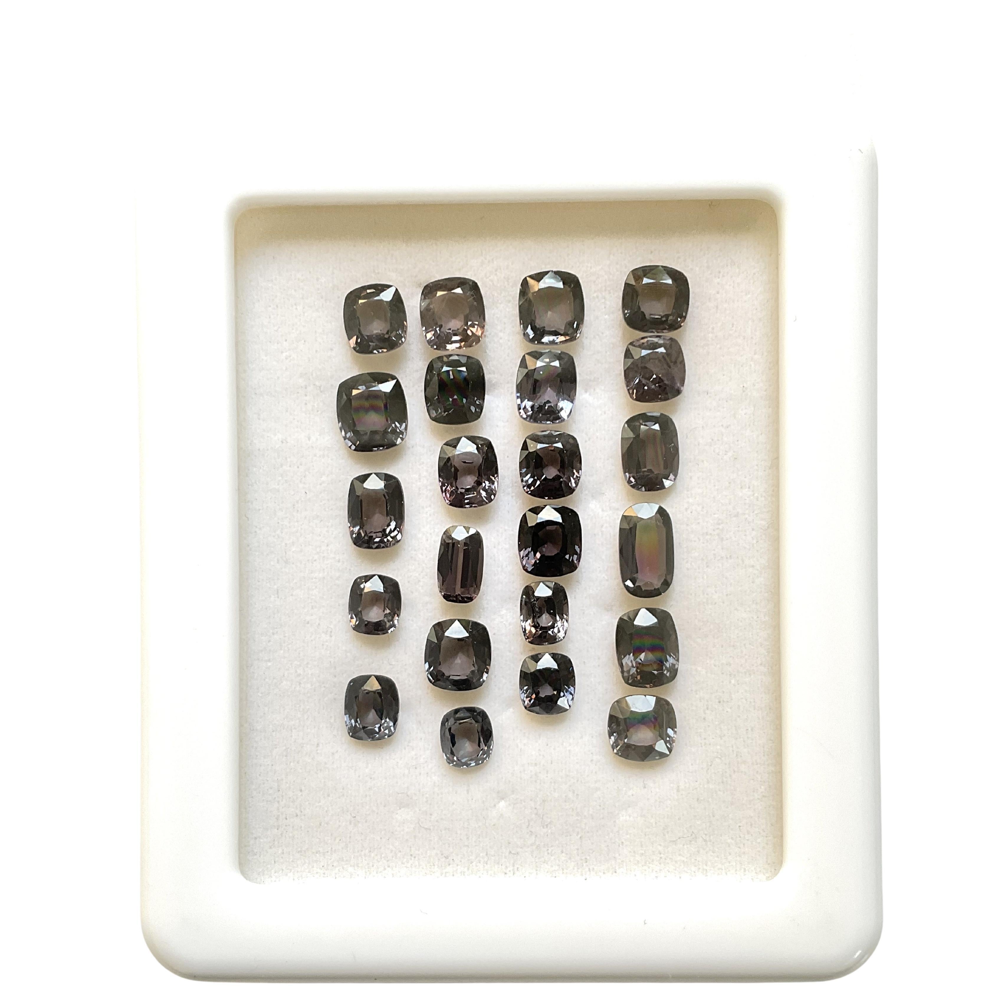 32.44 Carats Burma Grey Spinel Cushion Cut Stone For Jewelry Natural Gemstones