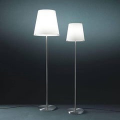 "3247" Medium White Frosted Blown Glass Floor Lamp Designed by FontanaArte