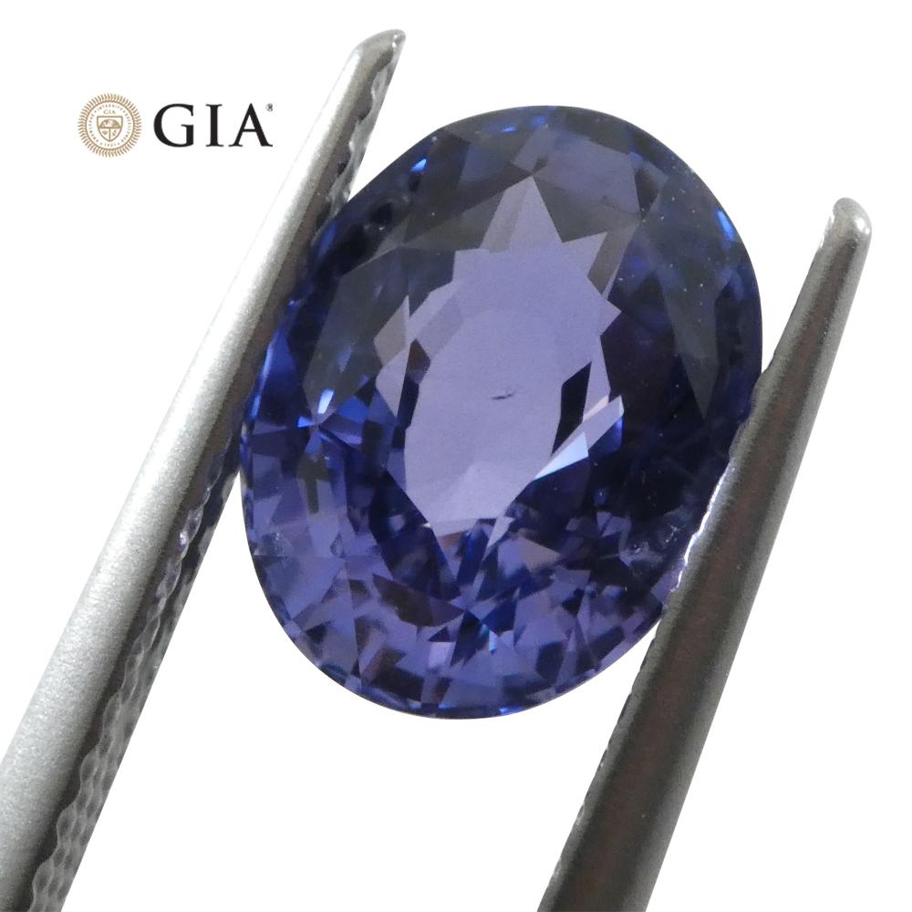 3.24ct Color Change Sapphire GIA Unheated, Bluish Violet to Pinkish Purple For Sale 9