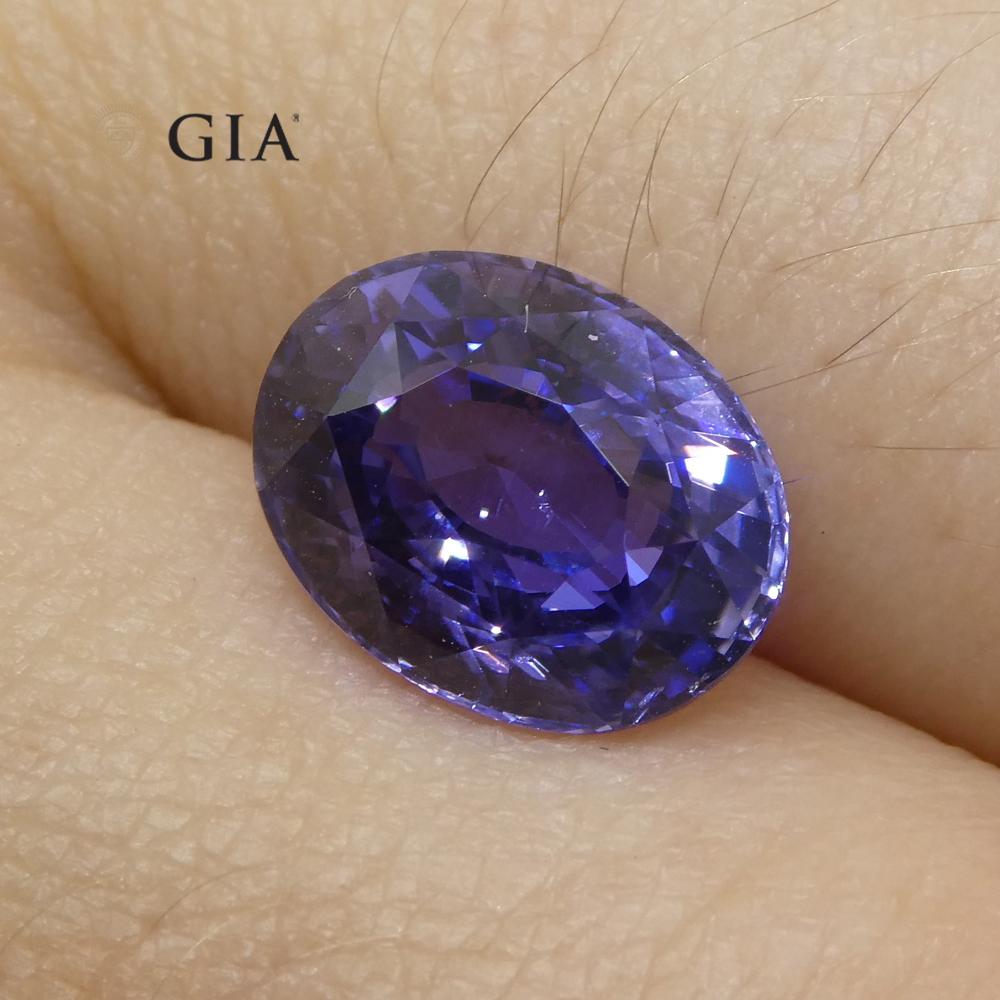 Women's 3.24ct Color Change Sapphire GIA Unheated, Bluish Violet to Pinkish Purple For Sale