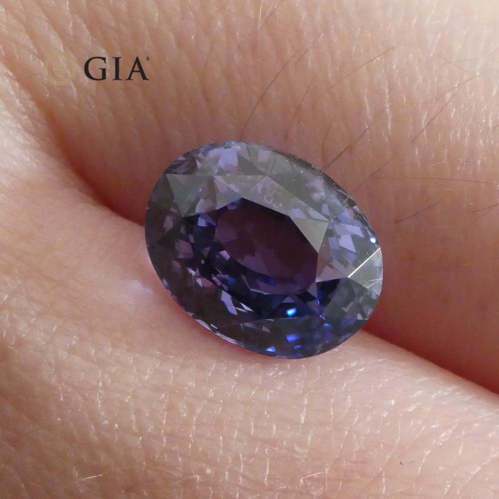 3.24ct Color Change Sapphire GIA Unheated, Bluish Violet to Pinkish Purple For Sale 1