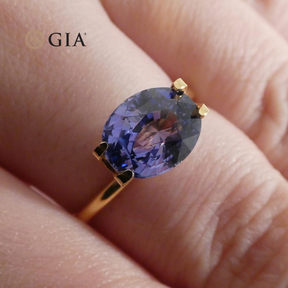 3.24ct Color Change Sapphire GIA Unheated, Bluish Violet to Pinkish Purple For Sale 11
