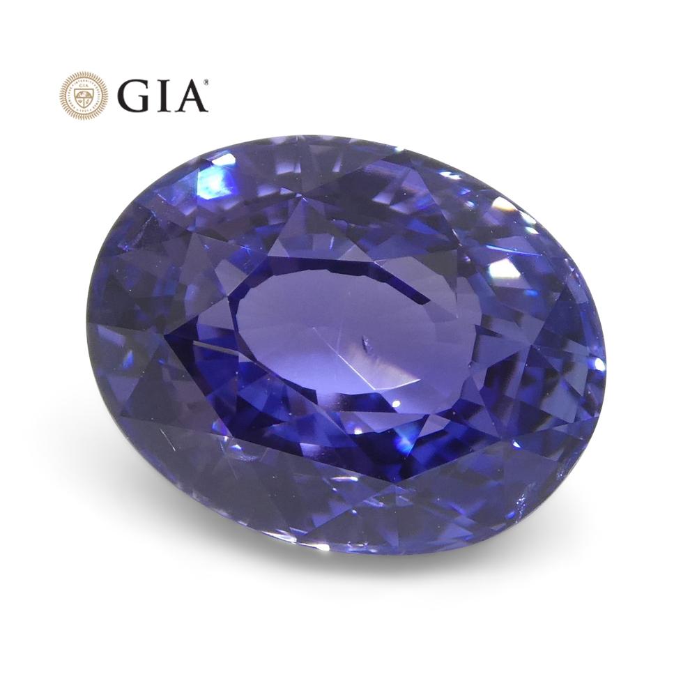 Oval Cut 3.24ct Color Change Sapphire GIA Unheated, Bluish Violet to Pinkish Purple For Sale