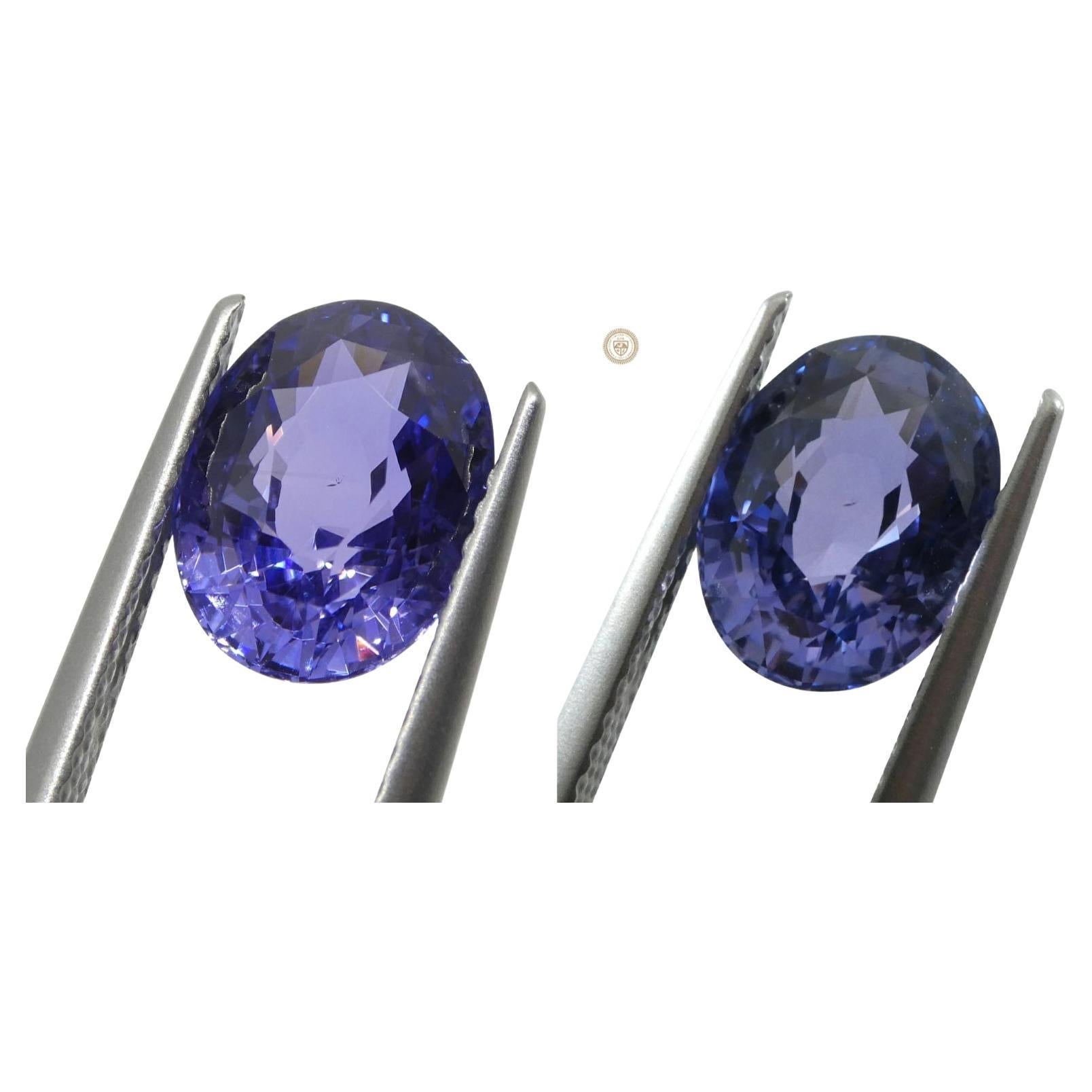3.24ct Color Change Sapphire GIA Unheated, Bluish Violet to Pinkish Purple For Sale