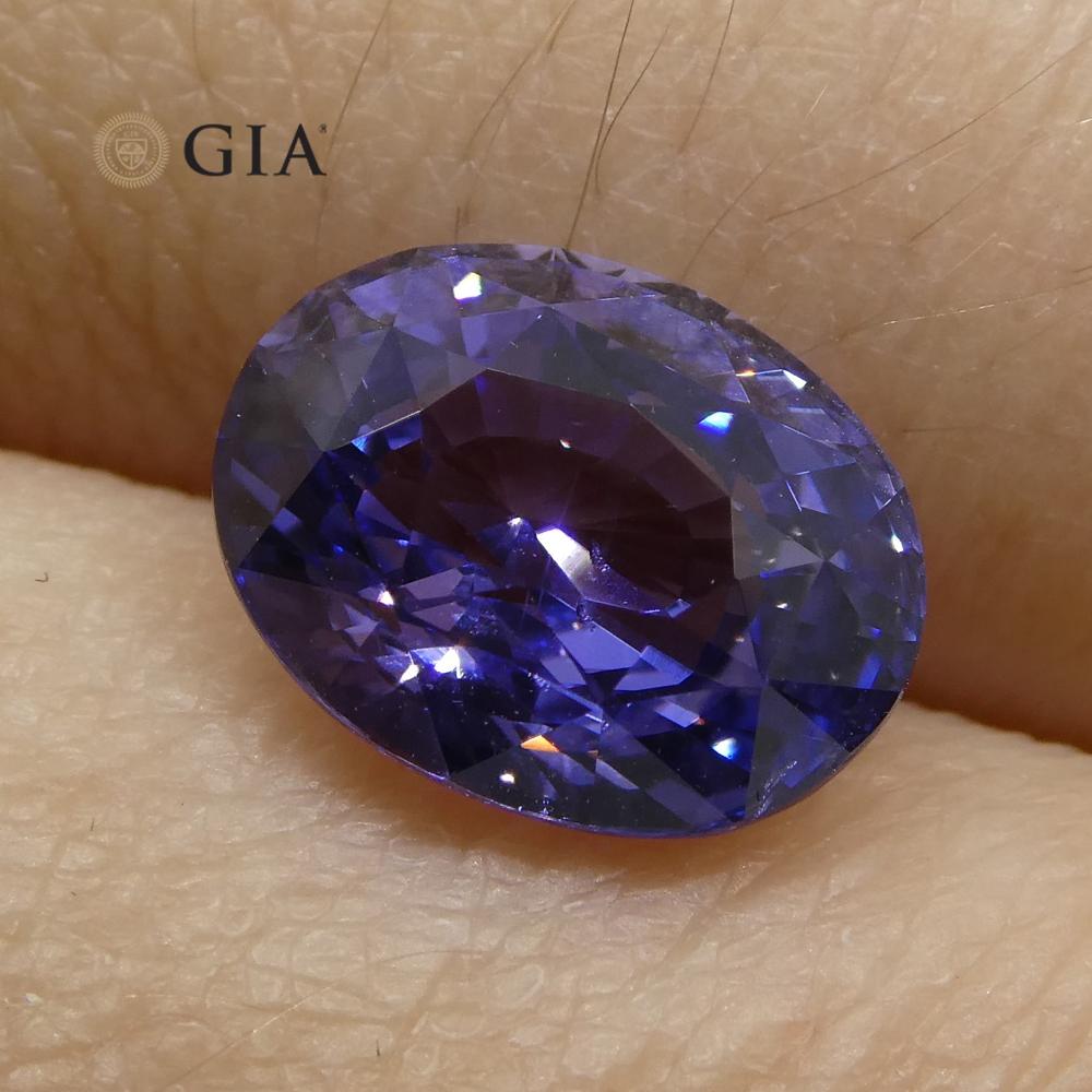 3.24Ct Color Change Sapphire Oval Gia Certified Unheated, Sri Lanka, Bluish Viol For Sale 4