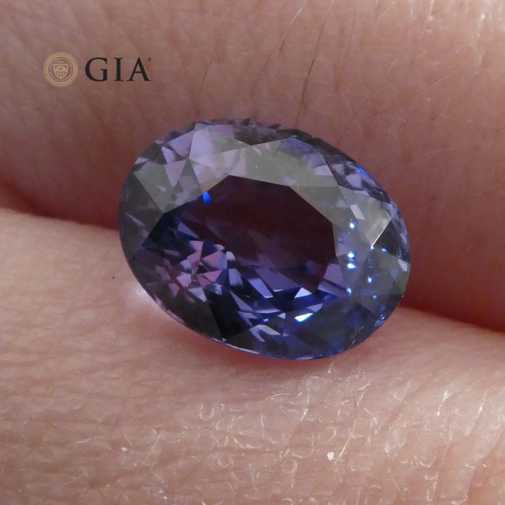 3.24Ct Color Change Sapphire Oval Gia Certified Unheated, Sri Lanka, Bluish Viol For Sale 5