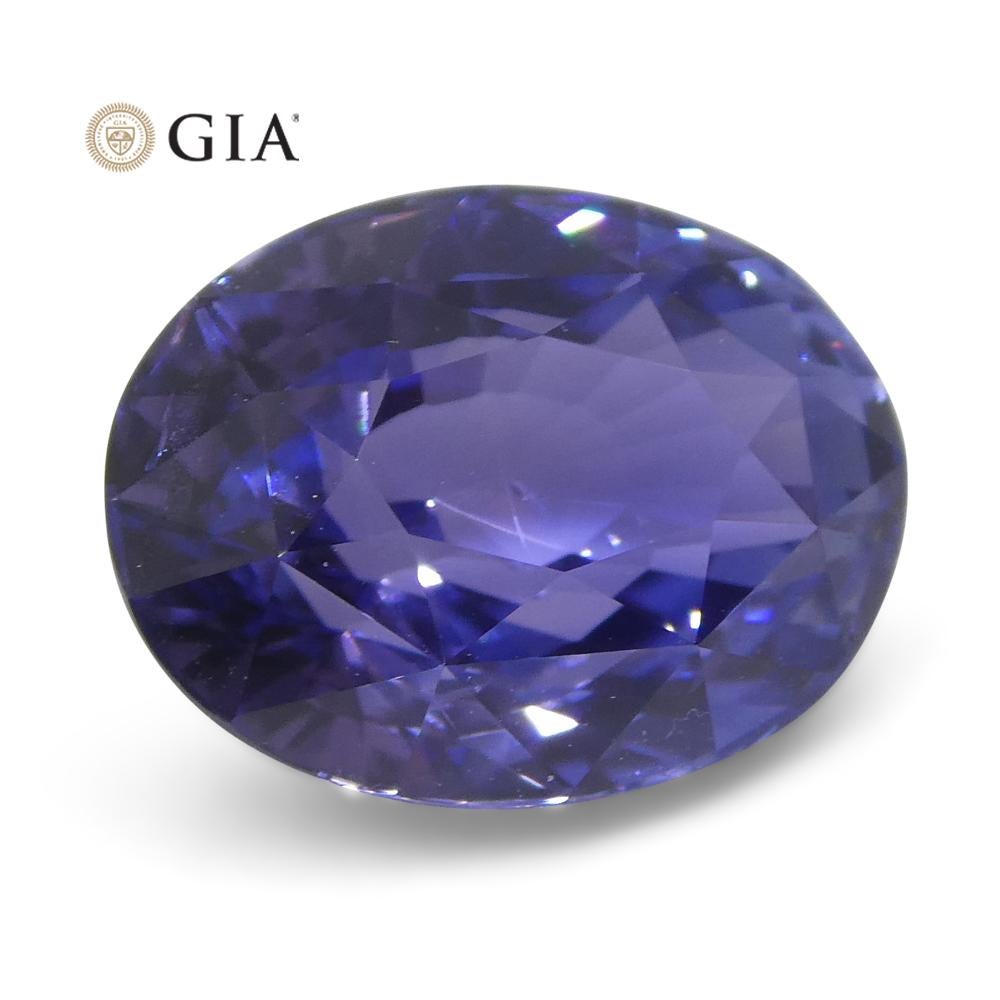 Oval Cut 3.24Ct Color Change Sapphire Oval Gia Certified Unheated, Sri Lanka, Bluish Viol For Sale