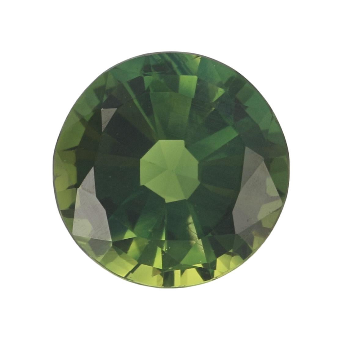 Women's or Men's 3.24 Carat Loose Green Sapphire, Round Cut Solitaire For Sale