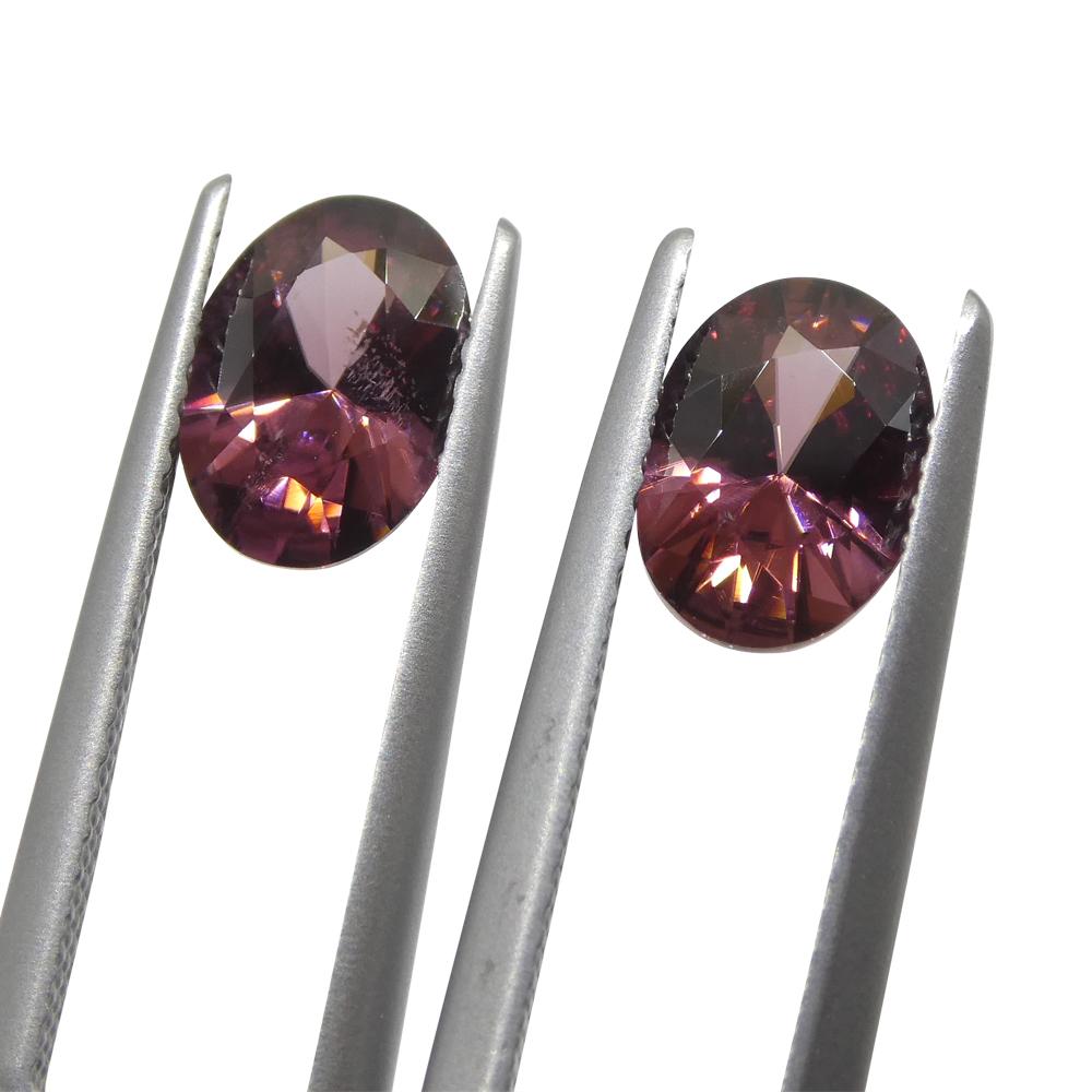 3.24ct Pair Oval Diamond Cut Pink Zircon from Sri Lanka In New Condition For Sale In Toronto, Ontario