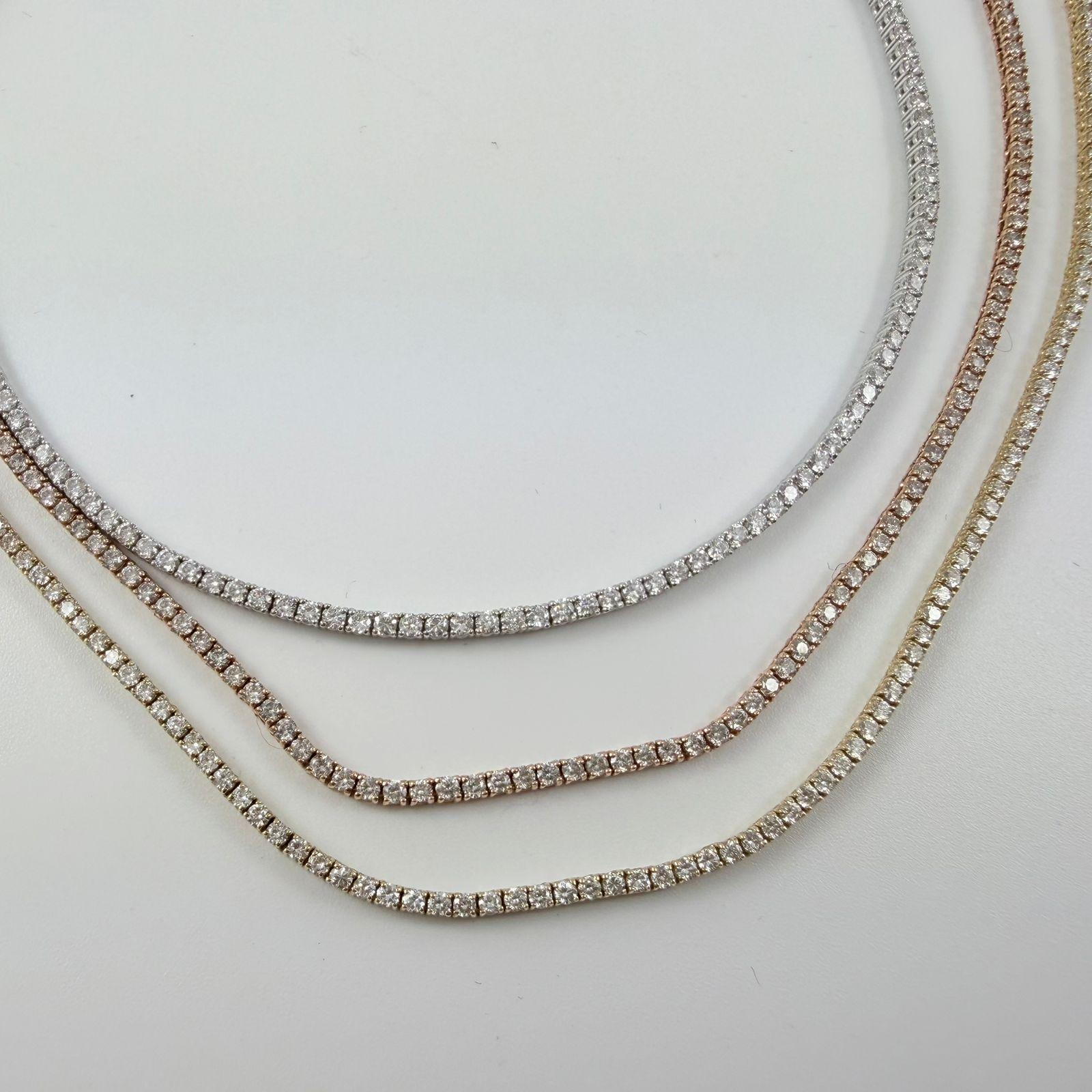 Collana di diamanti regolabile da 3,25 carati in oro rosa 14K in vendita 4