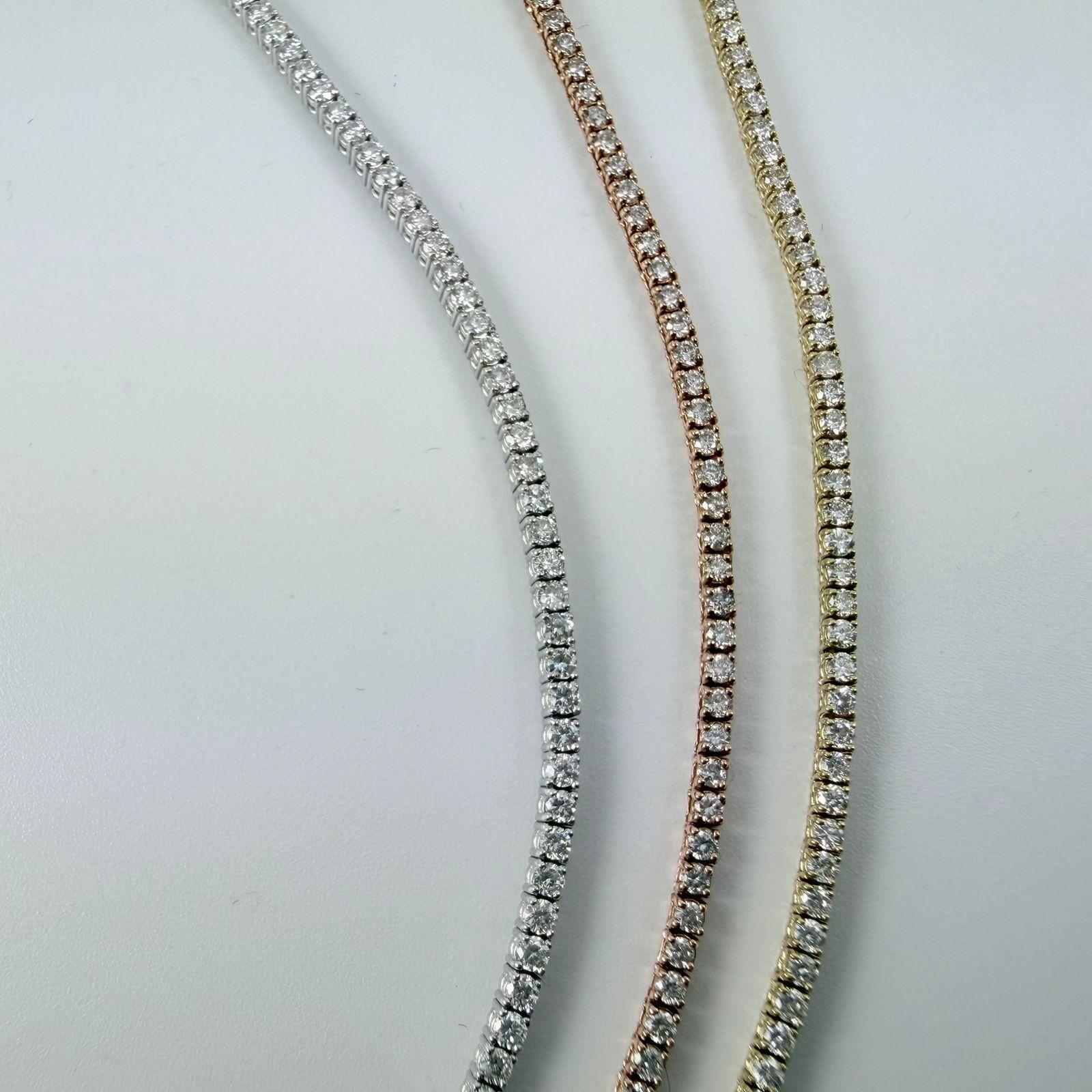 Collana di diamanti regolabile da 3,25 carati in oro rosa 14K in vendita 5