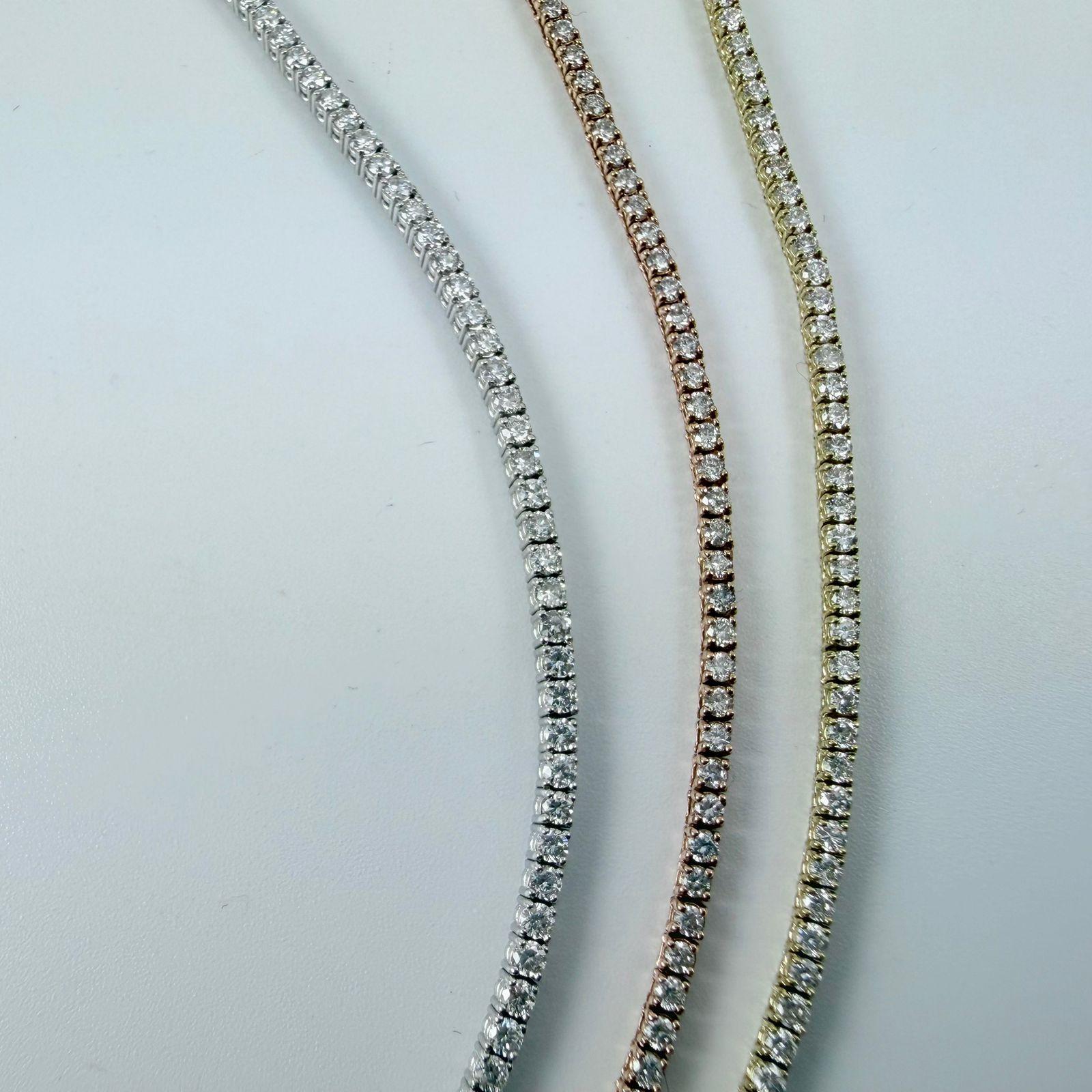 Collana di diamanti regolabile da 3,25 carati in oro rosa 14K in vendita 6