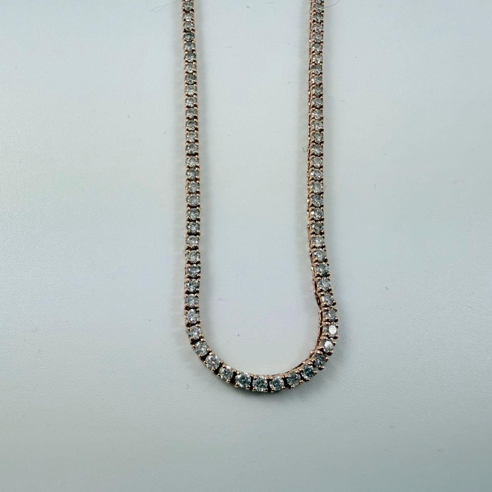 Collana di diamanti regolabile da 3,25 carati in oro rosa 14K in vendita 7
