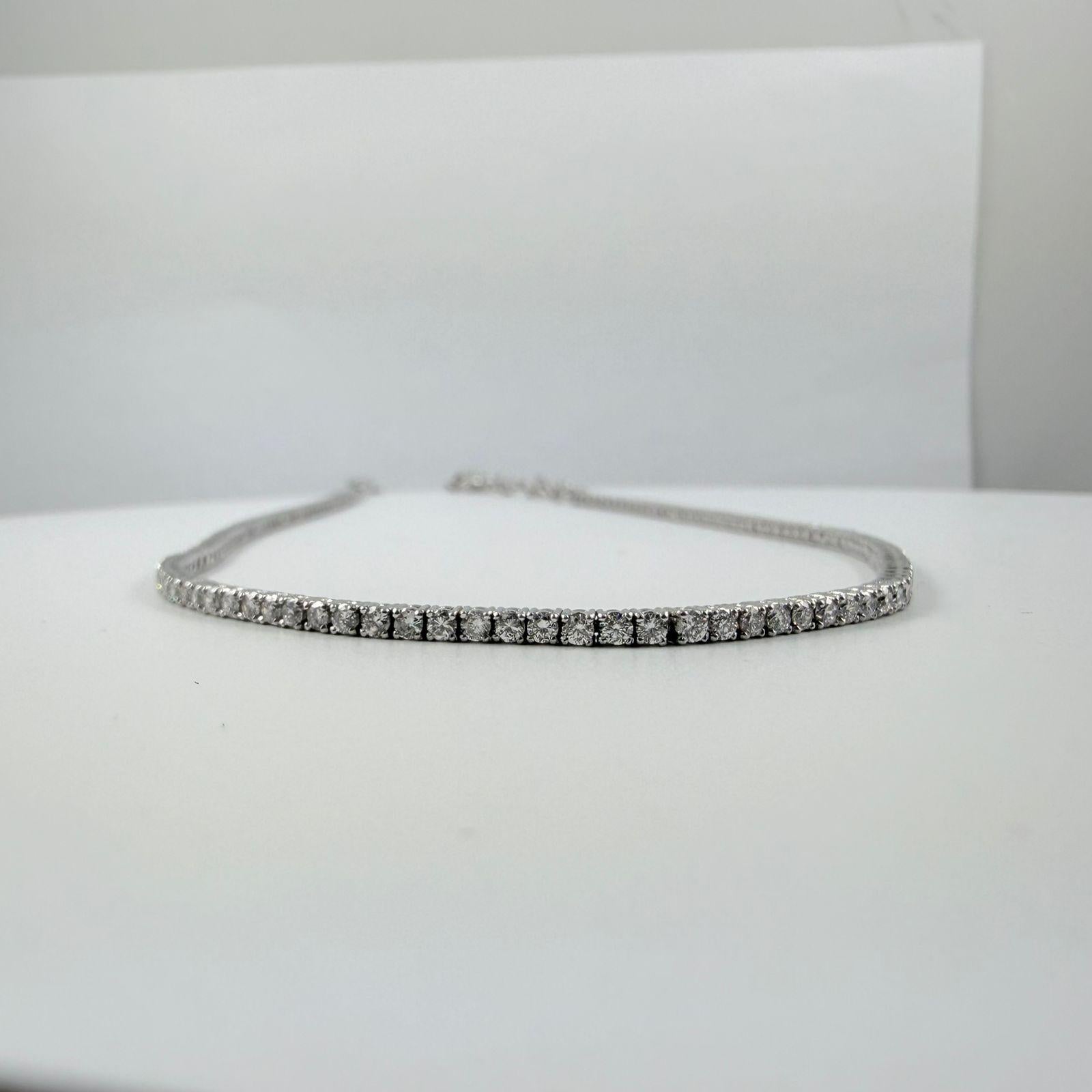 Collana di diamanti regolabile da 3,25 carati in oro rosa 14K In condizioni Nuovo in vendita a New York, NY